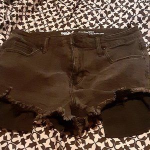 black denim shorts